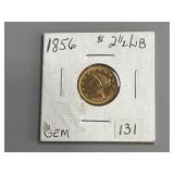 1856 $2.5 Liberty Head Gold Quarter Eagle Coin