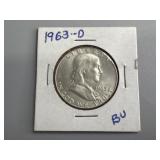 1963 D Franklin Silver Half Dollar