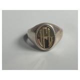 14K Sterling Silver Monogram Signet Ring 3.99DWT