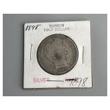 1898 Barber Silver Half Dollar