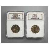 2 - 2000 Sacagawea Golden Dollar