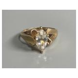 14K Yellow Gold Ring with Pear cut Gem 3.7 DWT