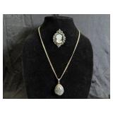 Marked 925 Necklace & Pin