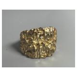 10K Yellow Gold Nugget Style Wide Band 3.38DWT