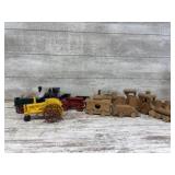 Cast Iron Tractors And Train, Wood Train