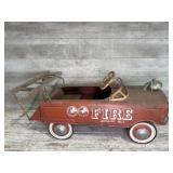Vintage Metal Peddle Fire Truck with Ladder