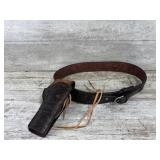 Western Leather Gun Holster And Belt