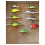 Flat of 9 fishing crank baits