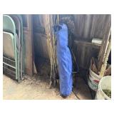 Fishing poles and camping chairs