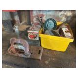 High Flo pump, tools, and pipe vise