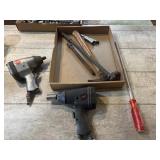 Air impacts, screwdriver, and tools