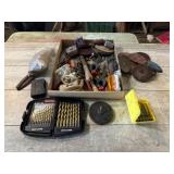 Sanding discs, drill bits, and tools