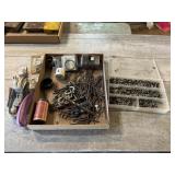 Assorted screws, drill bits, and miscellaneous