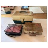 Fishing lures, line, and tackle box