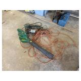 Leaf blower and extension cords
