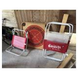 Beach chairs and old game