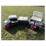 (8) Soft and Hard Plastic Coolers