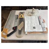 Chain saw sharpener, band saw blades, and saws