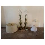 (4) Lamps and (4) Lamp Shades