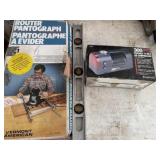 Router pantograph level and small air compressor