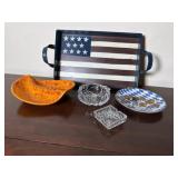 American Flag Tray, Ash Trays and Miscellaneous