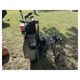 Gold bags, clubs, and carriers