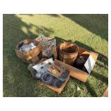 Assortment of glass bottles and miscellaneous