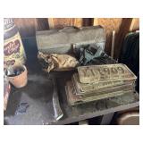 Corner clamps, license plates, and tools