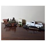 Wood Train, Die Cast Pick Up and Hallmark John