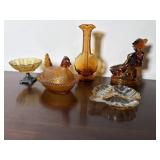 Vintage Amber Color Glass Decor