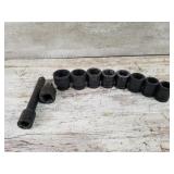3/4 Drive Impact Sockets with Extention and   1"
