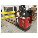 Raymond electric long fork stand on forklift