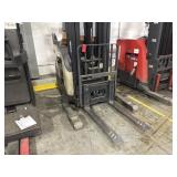 Crown electric warehouse stand on forklift