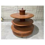 Round Wood Display on Casters