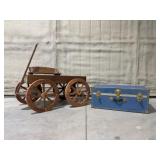 Wood Wagon and Blue Truck