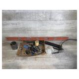 Miscellaneous Tool Box items with Grease Gun and
