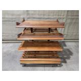 Rustic Wood 2 Sided Display Rack on Casters