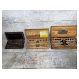 (3) Tap and Die Sets in Wood Boxes