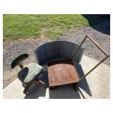 Rolling Shop Chair,Metal Cart, Plastic Window Well