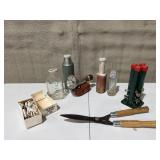 Vintage Lot, Stanley Thermos, Beacon Lamp, Hedge
