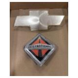 Chevy emblem and international emblem