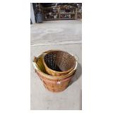 Assorted Vintage Wicker and Wood Baskets