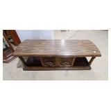 Vintage Wood Coffee Table with Storage