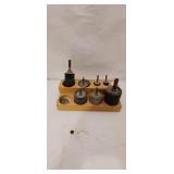 Vintage Grinding/Buffing Wheel Set with Organizer