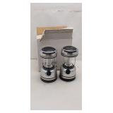 Set of Two Silver LED Lanterns