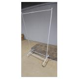 Rolling White Garment Rack