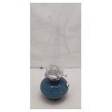 Antique Blue Glass Oil Lamp
