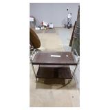Vintage Chrome and Wood Rolling Cart