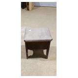 Vintage Wooden Stool with Storage