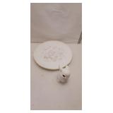 Ceramic Bunny and Floral Relief